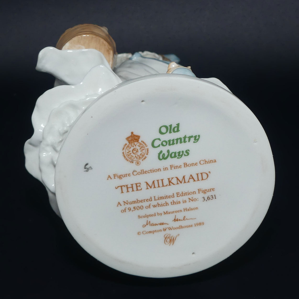RW4458 Royal Worcester Old Country Ways figure | The Milkmaid | Ltd Ed