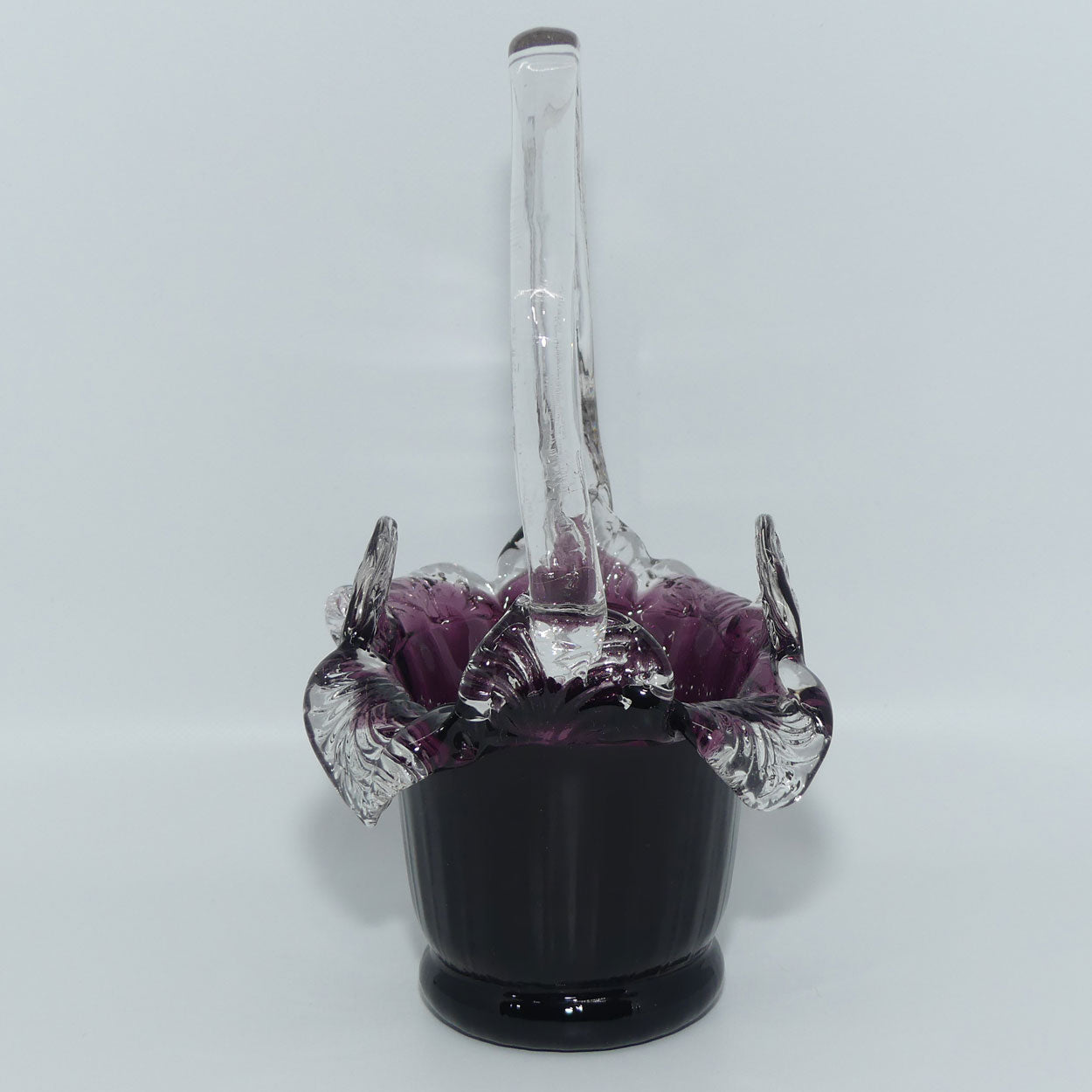 Hand Blown Amethyst Art Glass basket