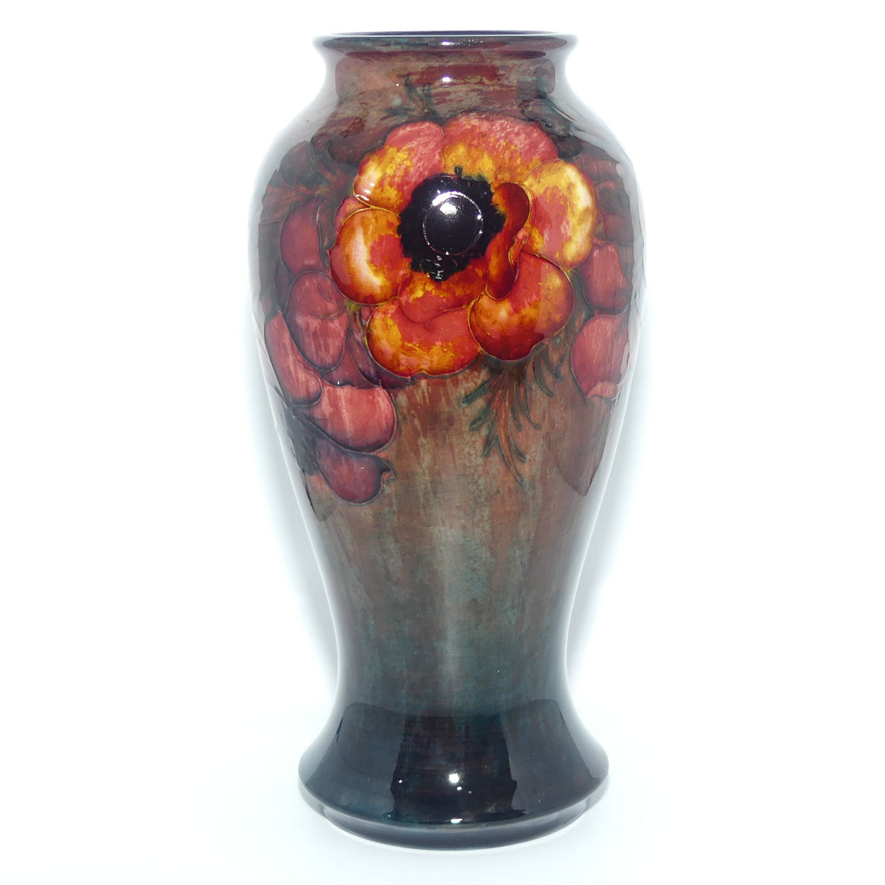 William Moorcroft Pottery Flambe Anemone vase c.1935