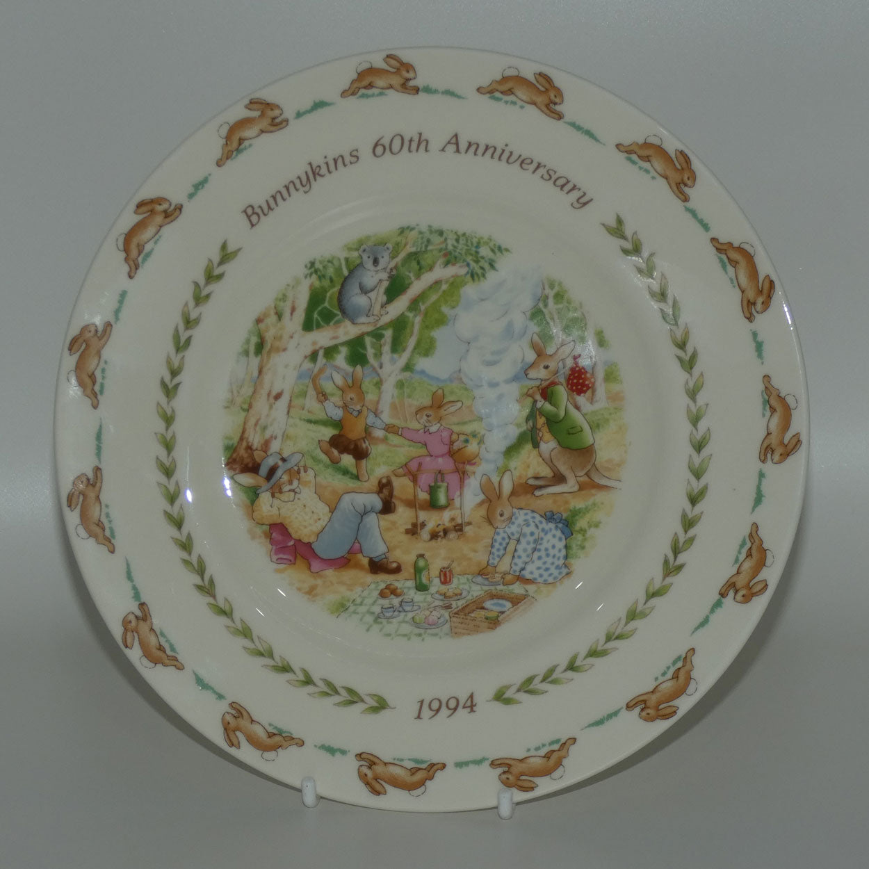 Royal Doulton Bunnykins Tableware Bunnykins 60th Anniversary 1994 Australiana plate