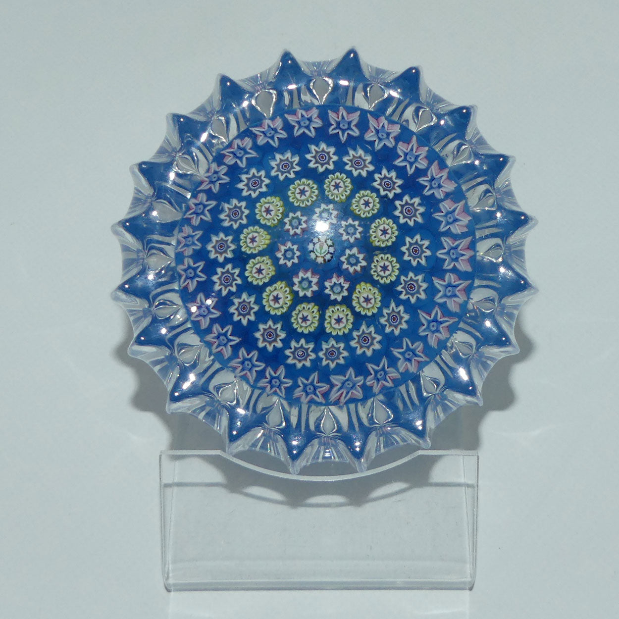 john-deacons-scotland-millefiori-concentric-ribbed-paperweight-lapis-lazuli