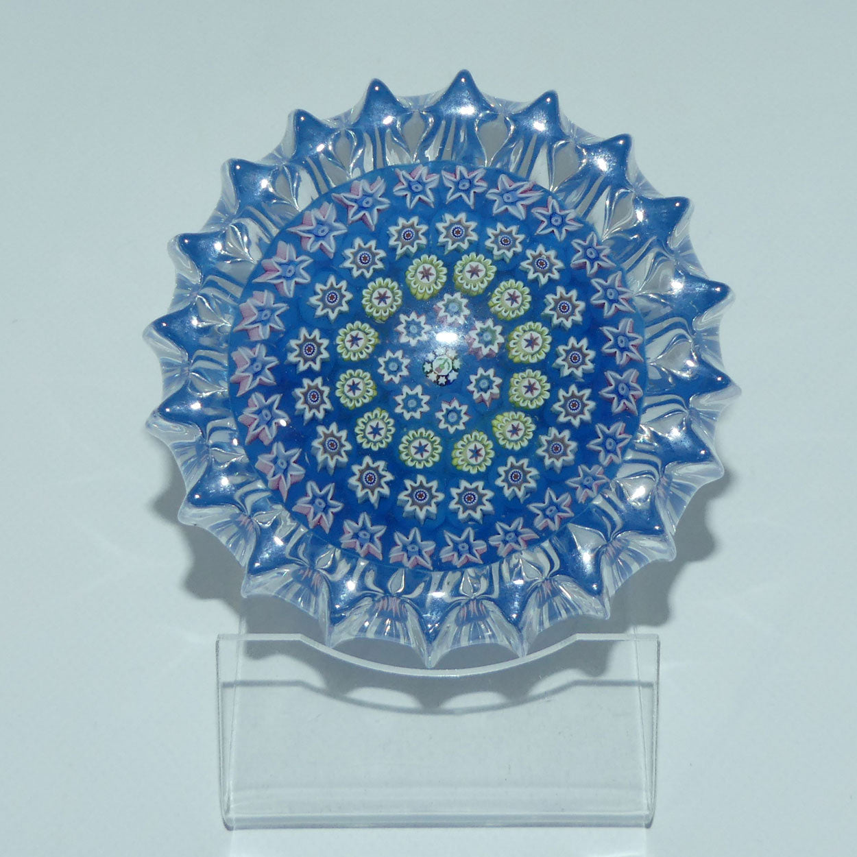 john-deacons-scotland-millefiori-concentric-ribbed-paperweight-lapis-lazuli