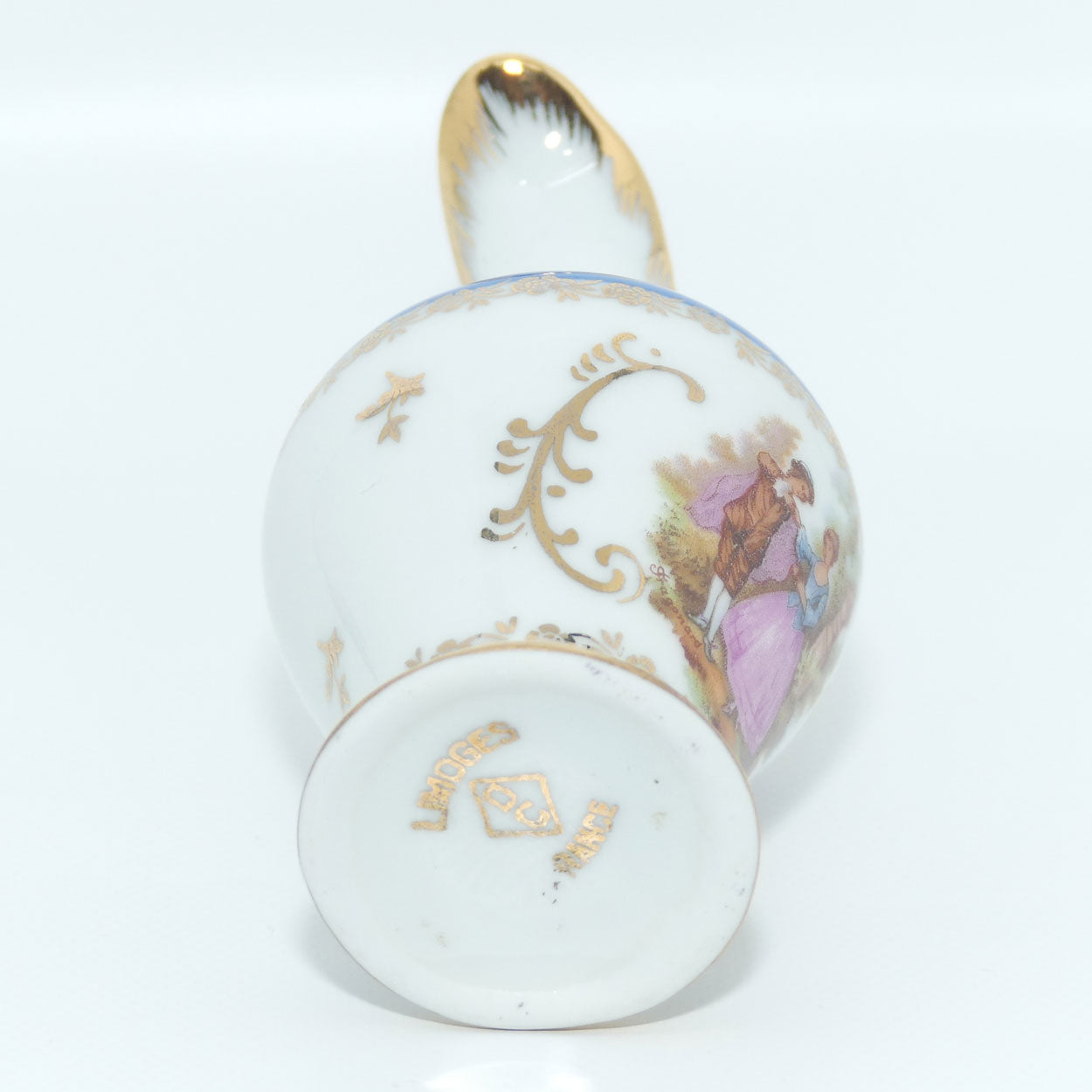 Limoges DC France Courting Scene decorated fancy ewer | Blue Bands