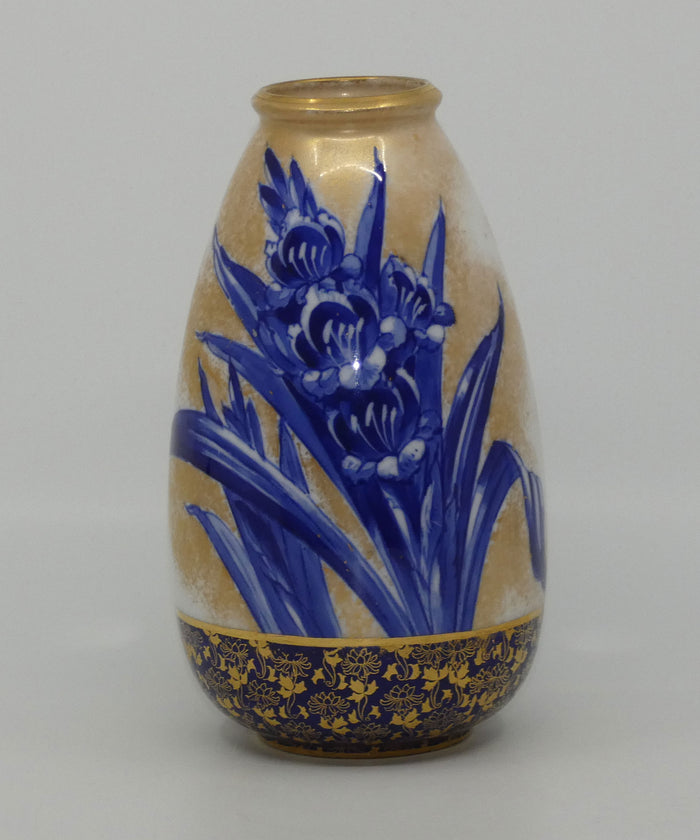 Royal Doulton Blue Iris tall bulbous vase C8288