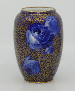 royal-doulton-blue-roses-bulbous-vase-with-gilt-highlights