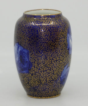 royal-doulton-blue-roses-bulbous-vase-with-gilt-highlights