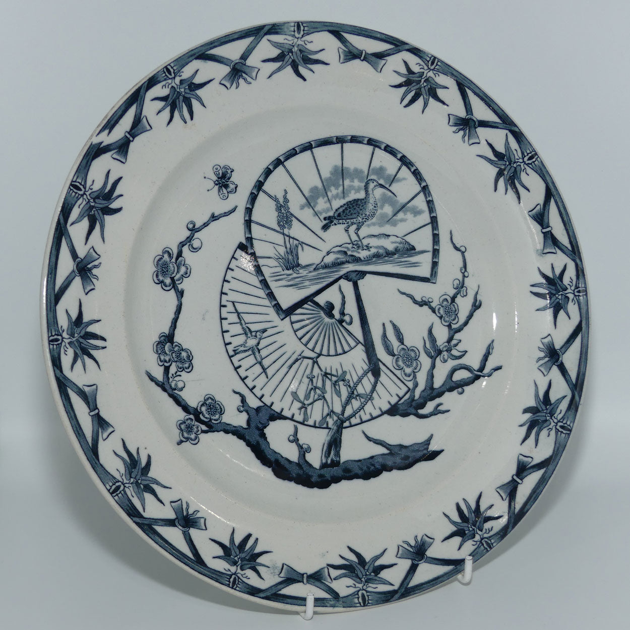btp-co-bovey-tracey-pottery-fan-pattern-japanese-aesthetic-plate