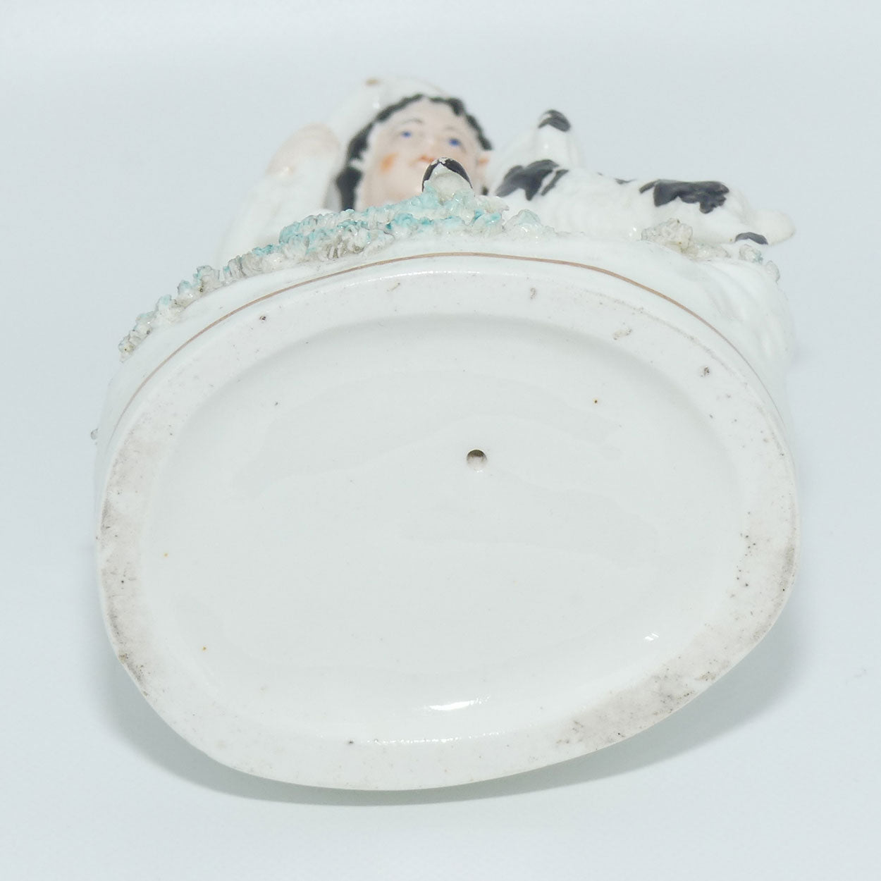 early 19th Cent Staffordshire Porcelain Boy with Begging Spaniel