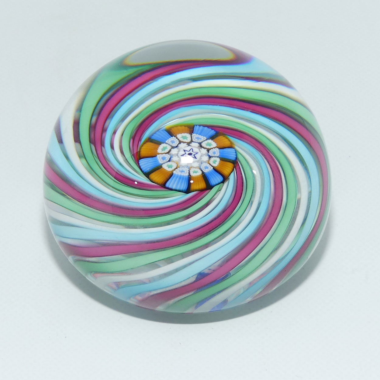 john-deacons-scotland-4-colour-swirl-paperweight-cranberry-blue-white-green