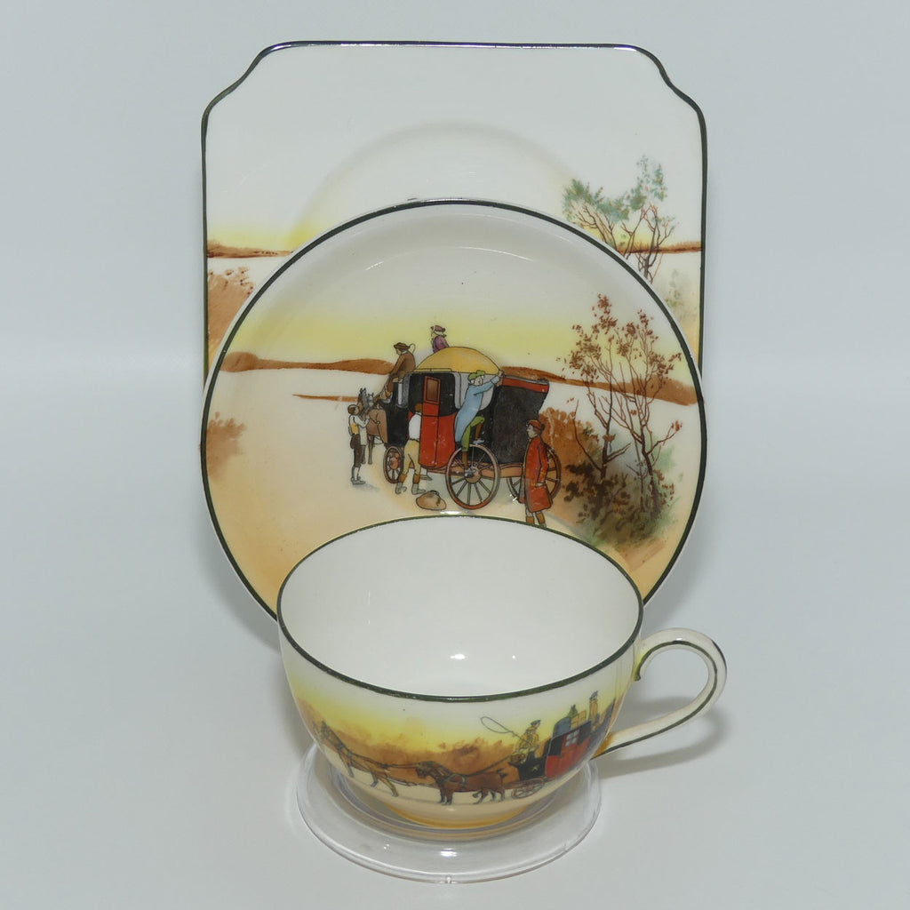 Royal Doulton Coaching Days Cecil shape trio E3804 | Square Plate #1