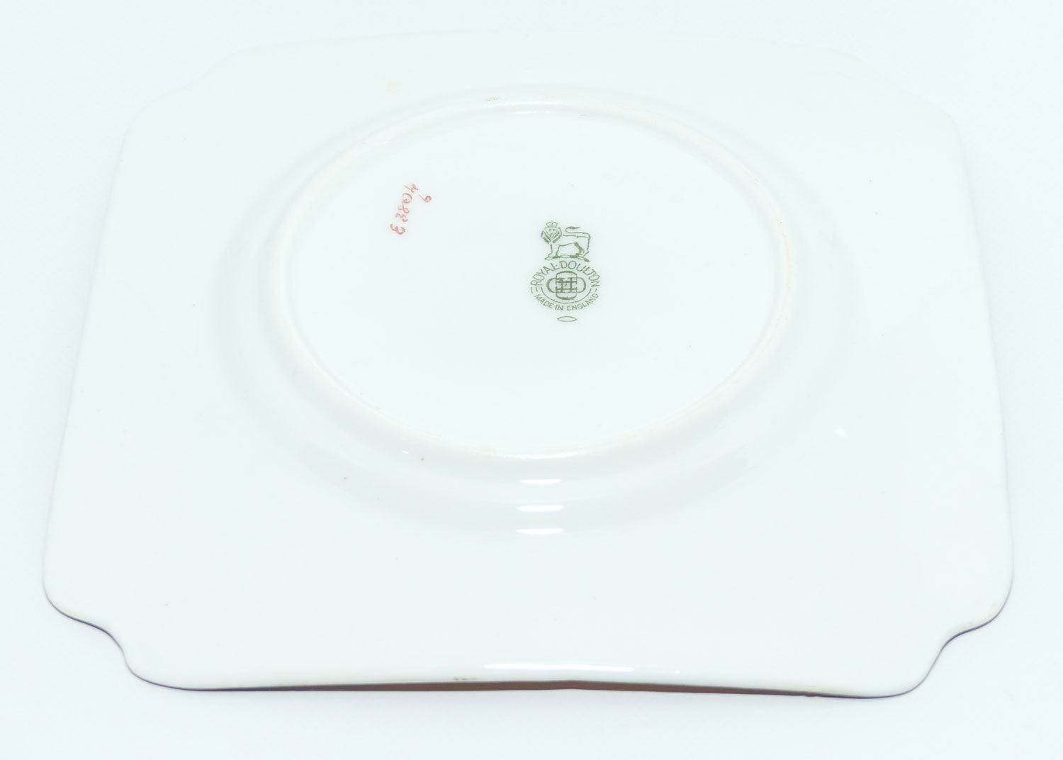 Royal Doulton Coaching Days Cecil shape trio E3804 | Square Plate #2