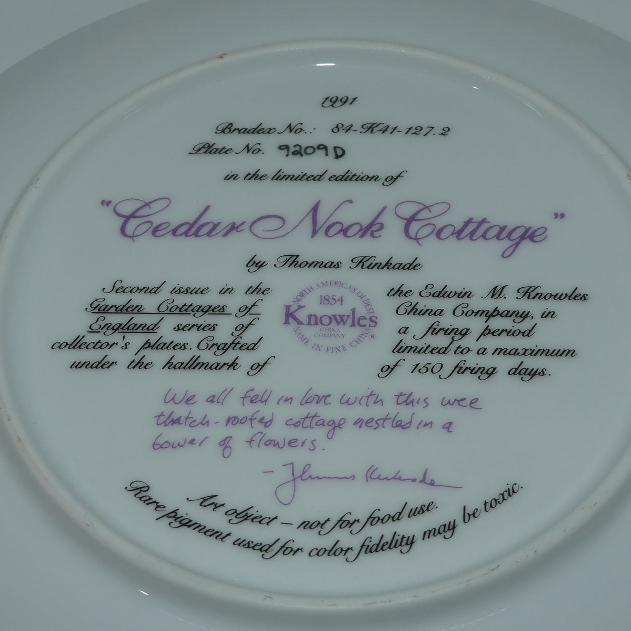 bradex-84-k41-127-2-plate-thomas-kincade-cedar-nook-cottage