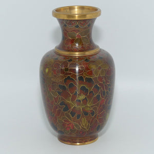 Mid Century Cloisonne Vase | Small | Iron Red | Brass