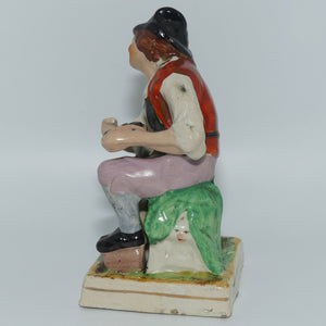 Early Mid 19th Cent Staffordshire Pottery Cobbler figure