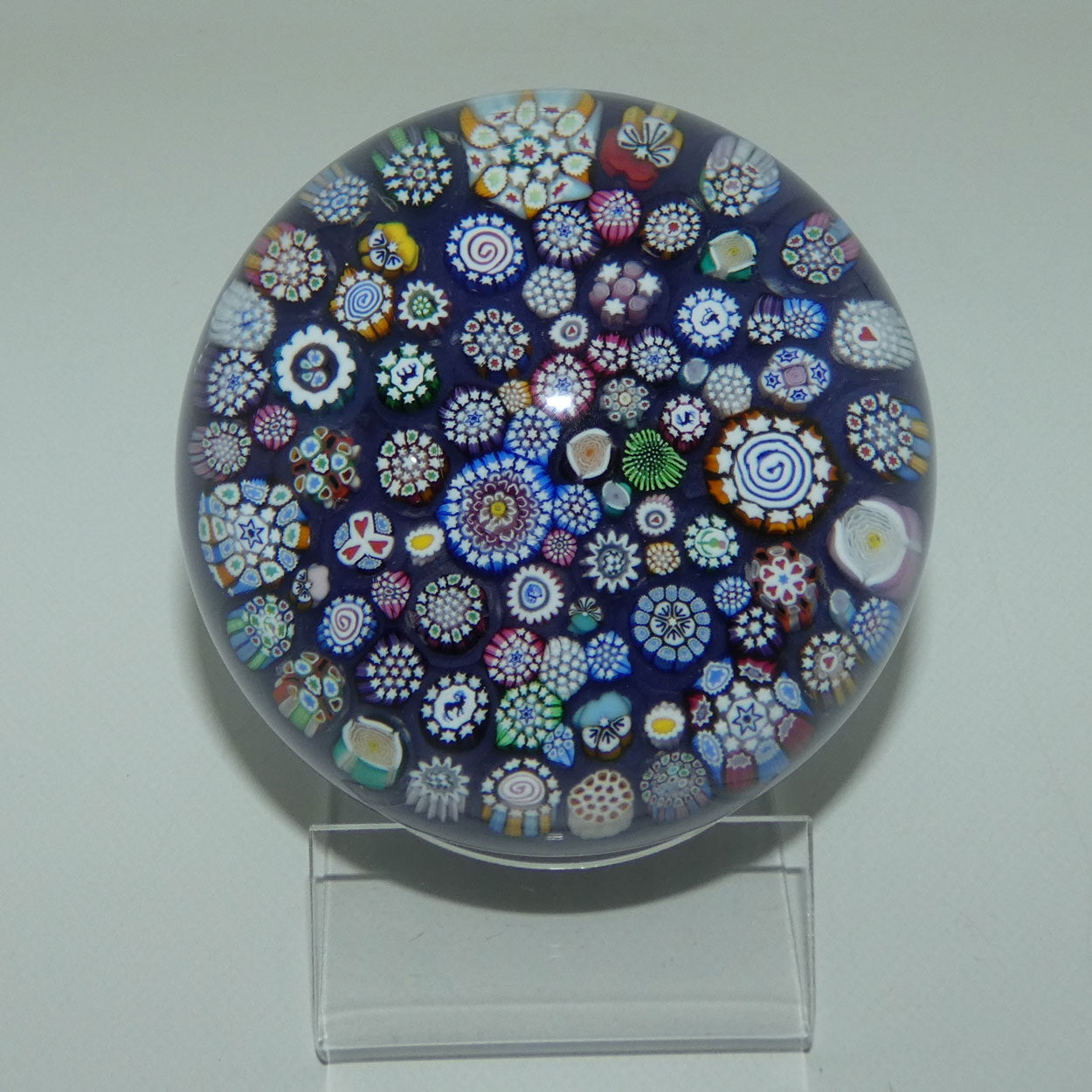 john-deacons-scotland-complex-closepack-millefiori-magnum-paperweight-mauve