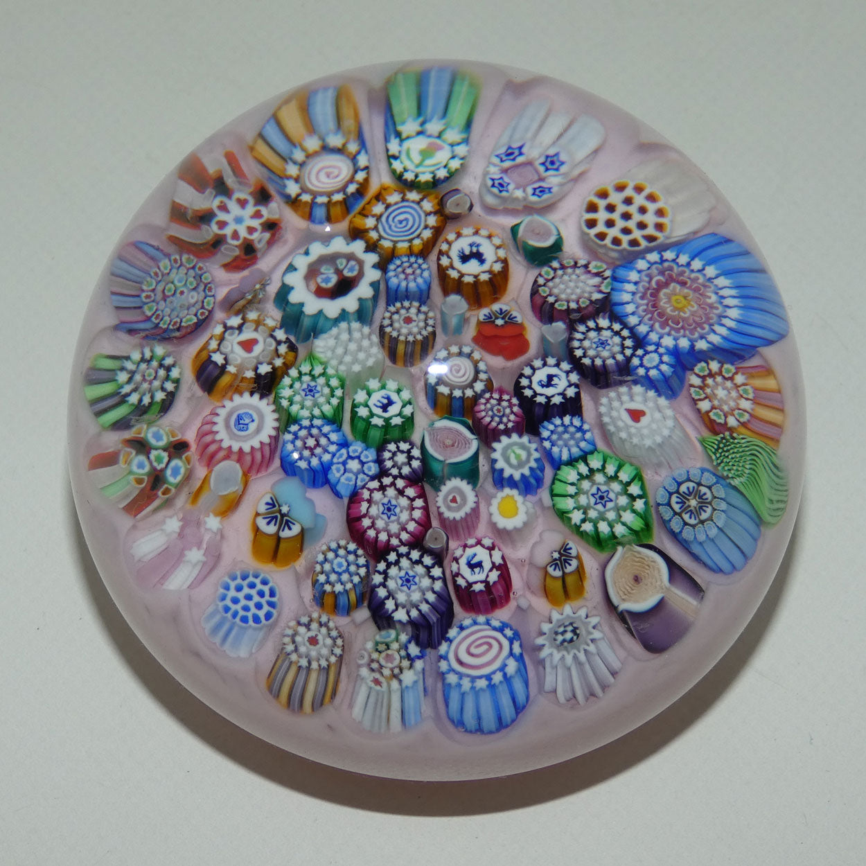 john-deacons-scotland-complex-closepack-millefiori-medium-paperweight-pink