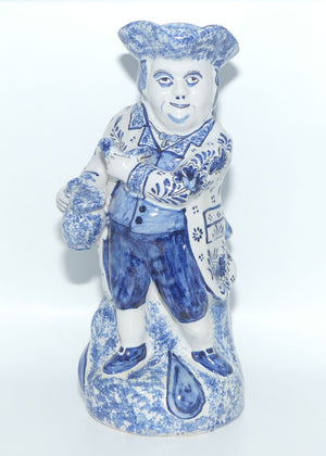 Hand Painted 19th Cent Blue and White Tin Glaze Delftware toby jug | Man Standing