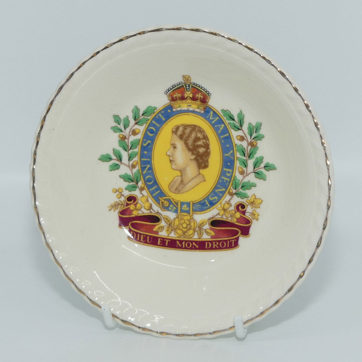 Queen Elizabeth II Dieu et mon Droit | Honi Soit Mal Y Pense bowl