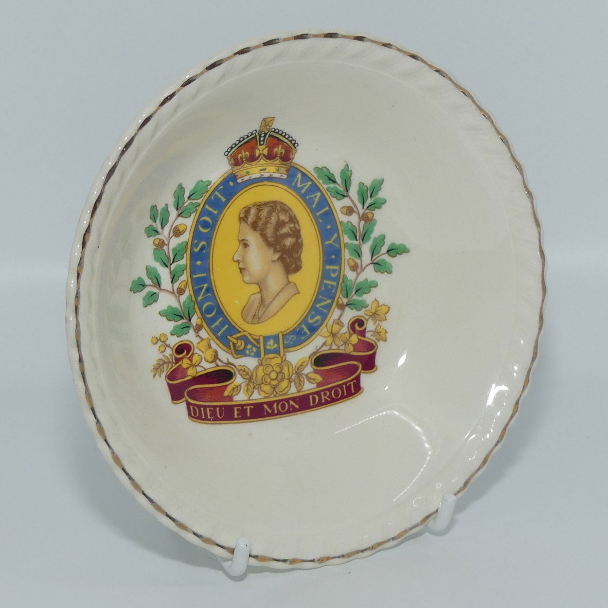 Queen Elizabeth II Dieu et mon Droit | Honi Soit Mal Y Pense bowl