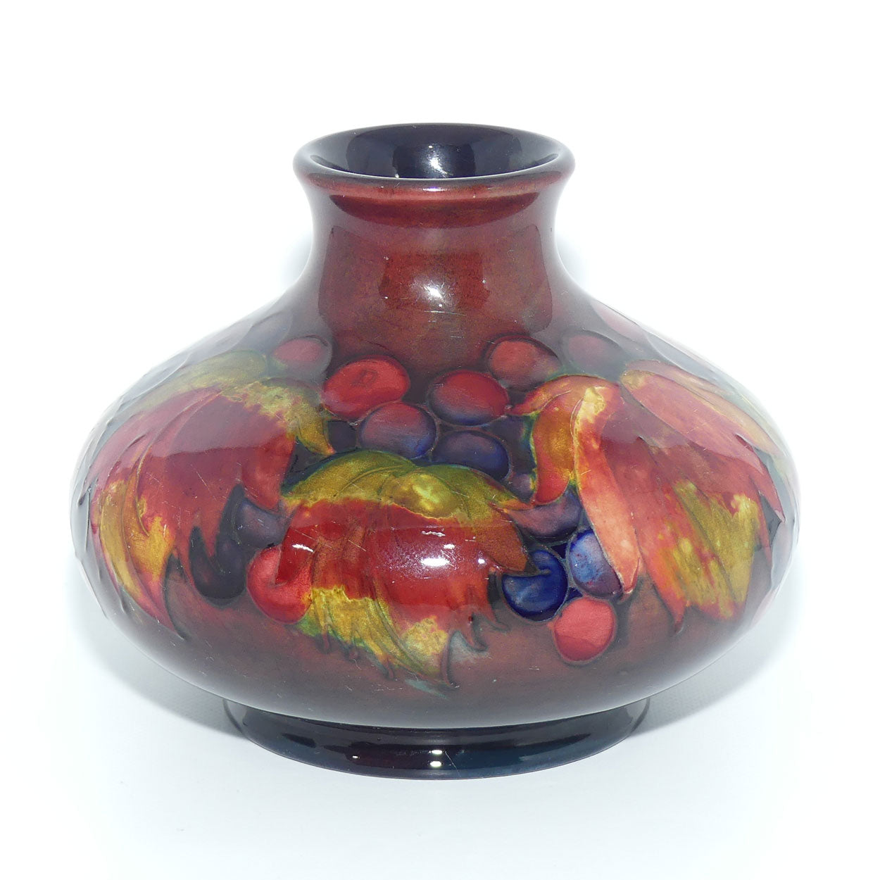 William Moorcroft Flambe Leaves and Fruit 32/5 vase