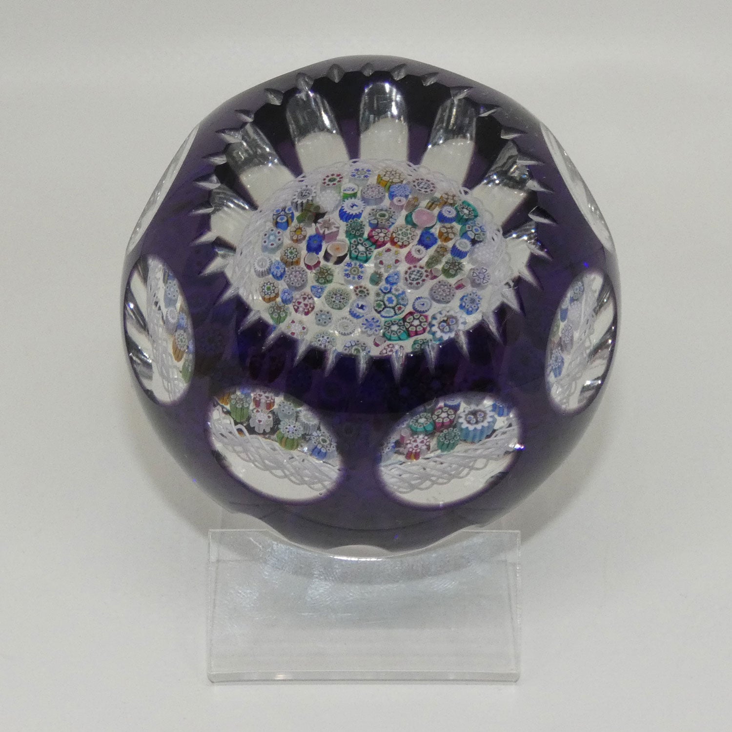 john-deacons-scotland-amethyst-flash-overlay-closepack-millefiori-paperweight