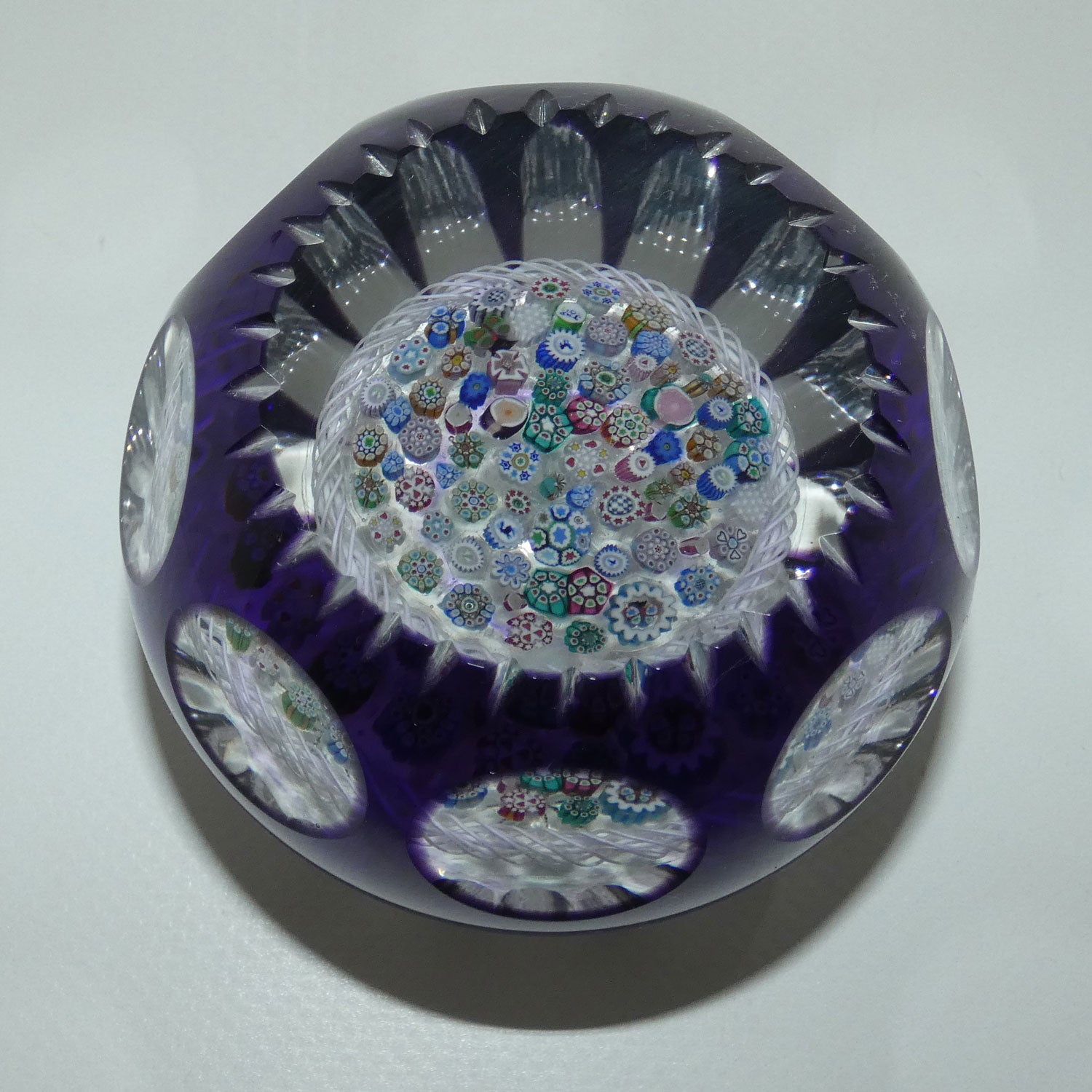 john-deacons-scotland-amethyst-flash-overlay-closepack-millefiori-paperweight
