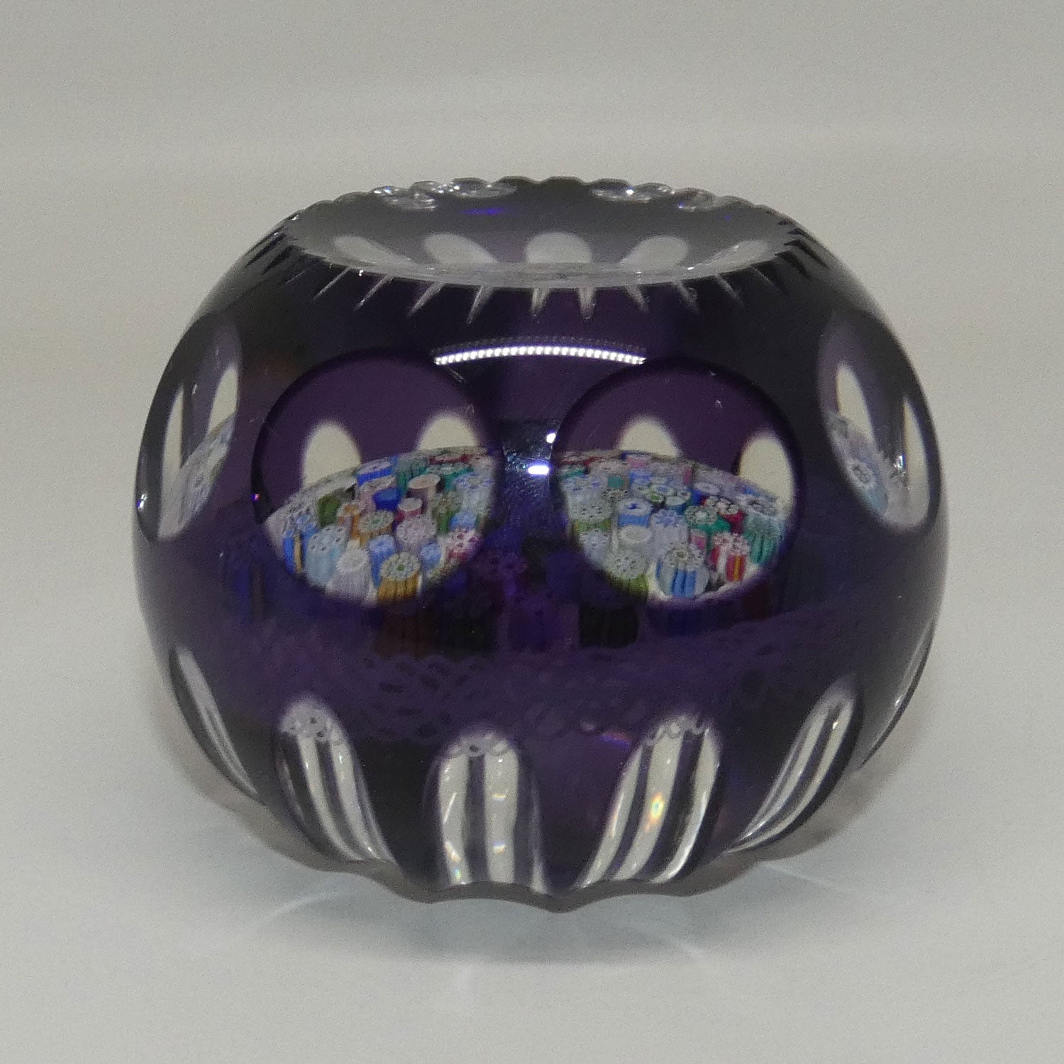 john-deacons-scotland-amethyst-flash-overlay-closepack-millefiori-paperweight