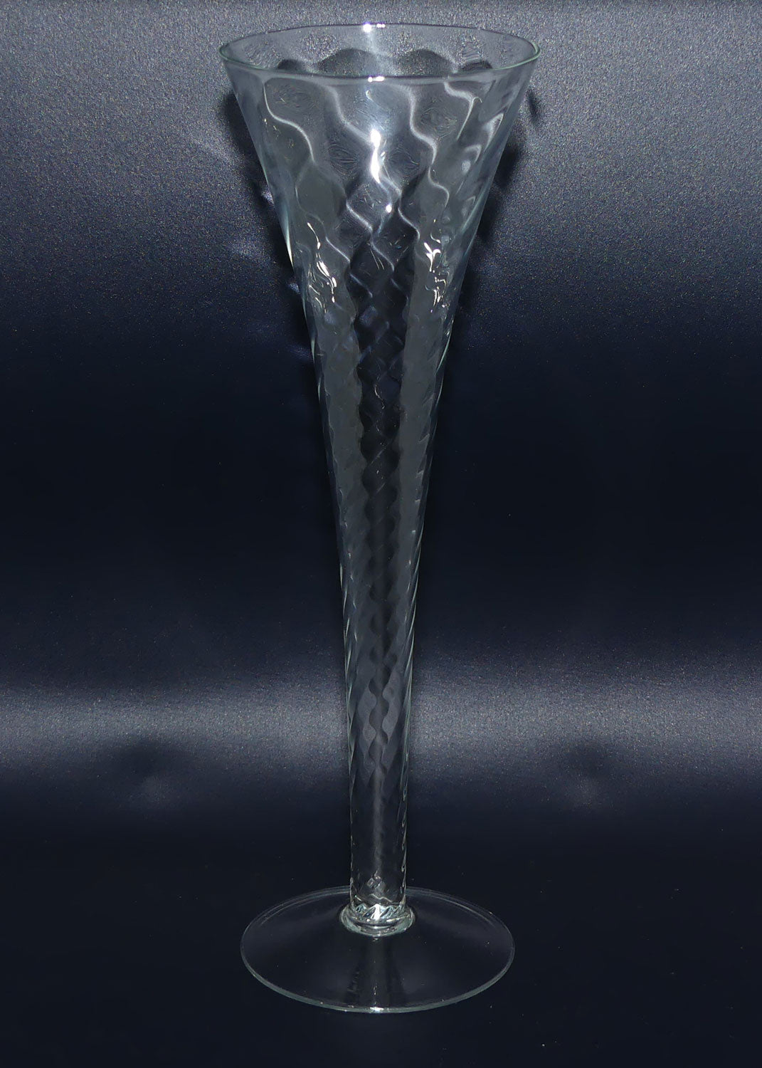Vintage Dartington Crystal | Frank Thrower design | Swirl pattern Hollow Stem Toasting Flute 200ml
