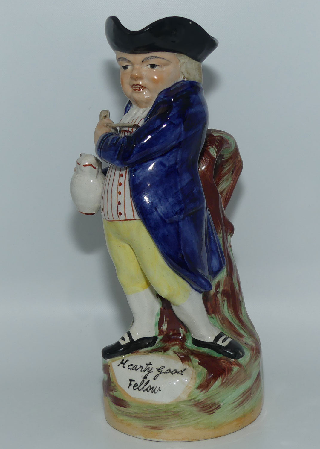 Antique Staffordshire Pottery Hearty Good Fellow toby jug