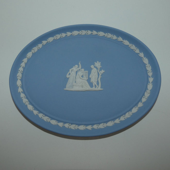 Wedgwood Jasper | White on Pale Blue | Maidens and Cage oval tray