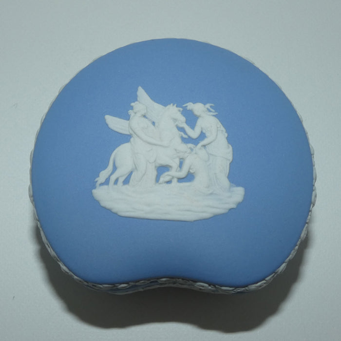 Wedgwood Jasper | White on Pale Blue | Maidens and Pegasus Bean Shape trinket | #1