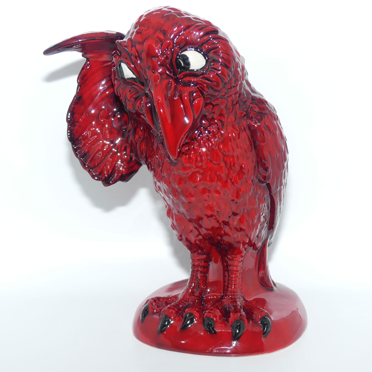 peggy-davies-ceramics-ruby-fusion-glaze-grotesque-bird-the-listener