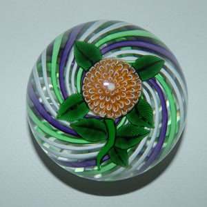 john-deacons-scotland-lampwork-pompom-on-swirl-magnum-paperweight