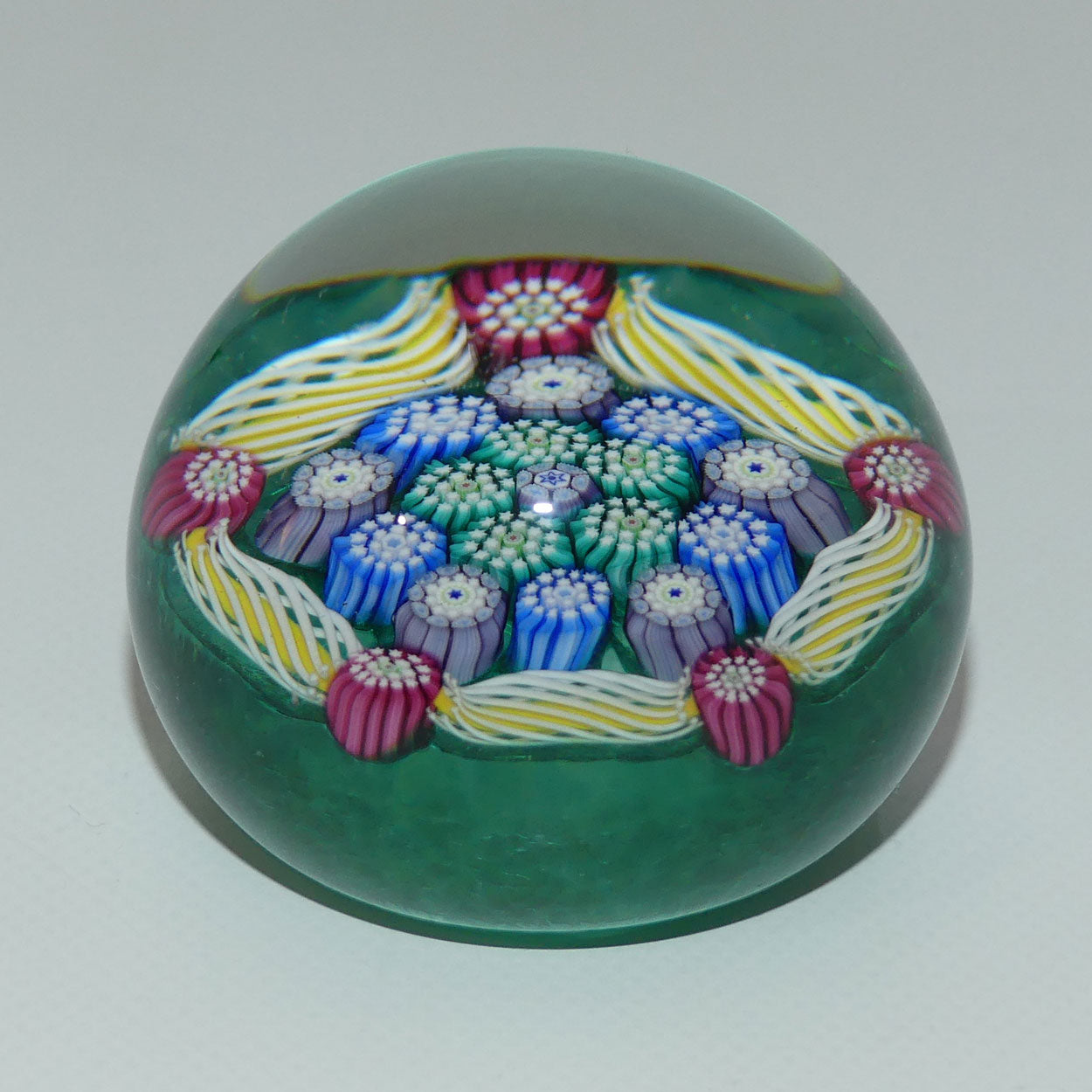 john-deacons-scotland-complex-latticino-garland-miniature-paperweight-peacock