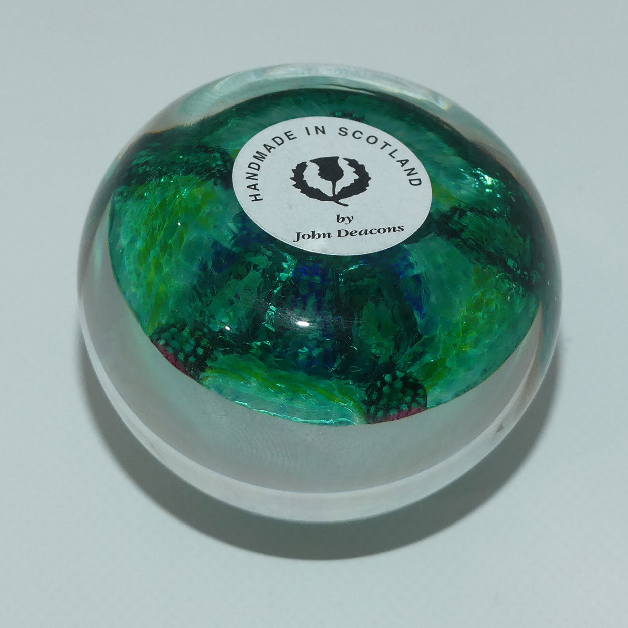 john-deacons-scotland-complex-latticino-garland-miniature-paperweight-peacock