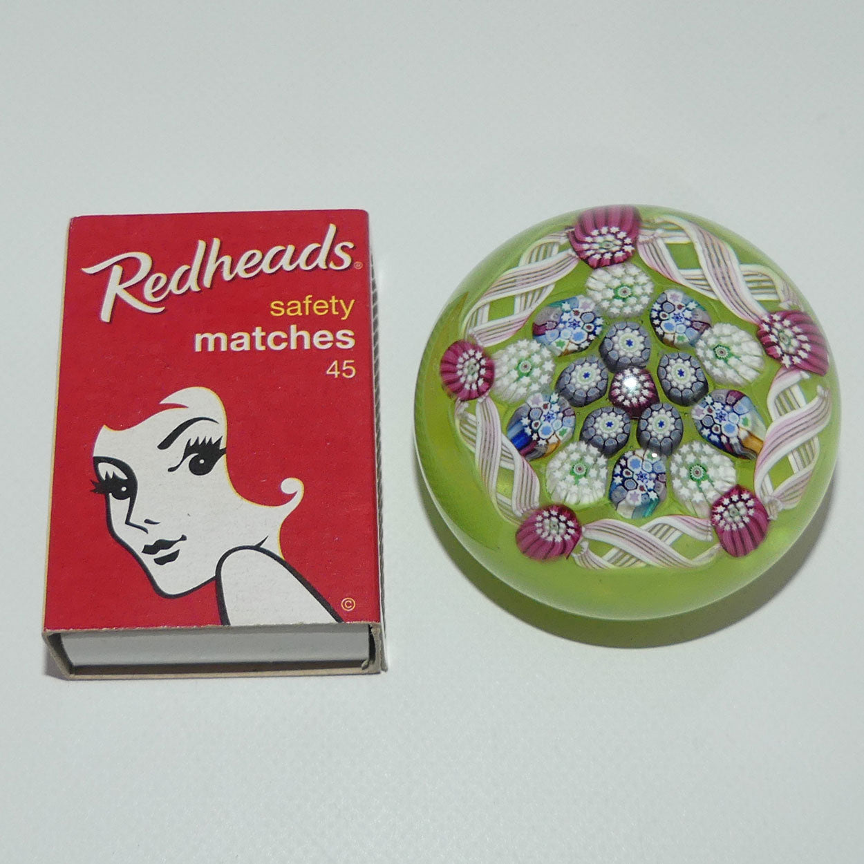 john-deacons-scotland-complex-latticino-garland-miniature-paperweight-pear