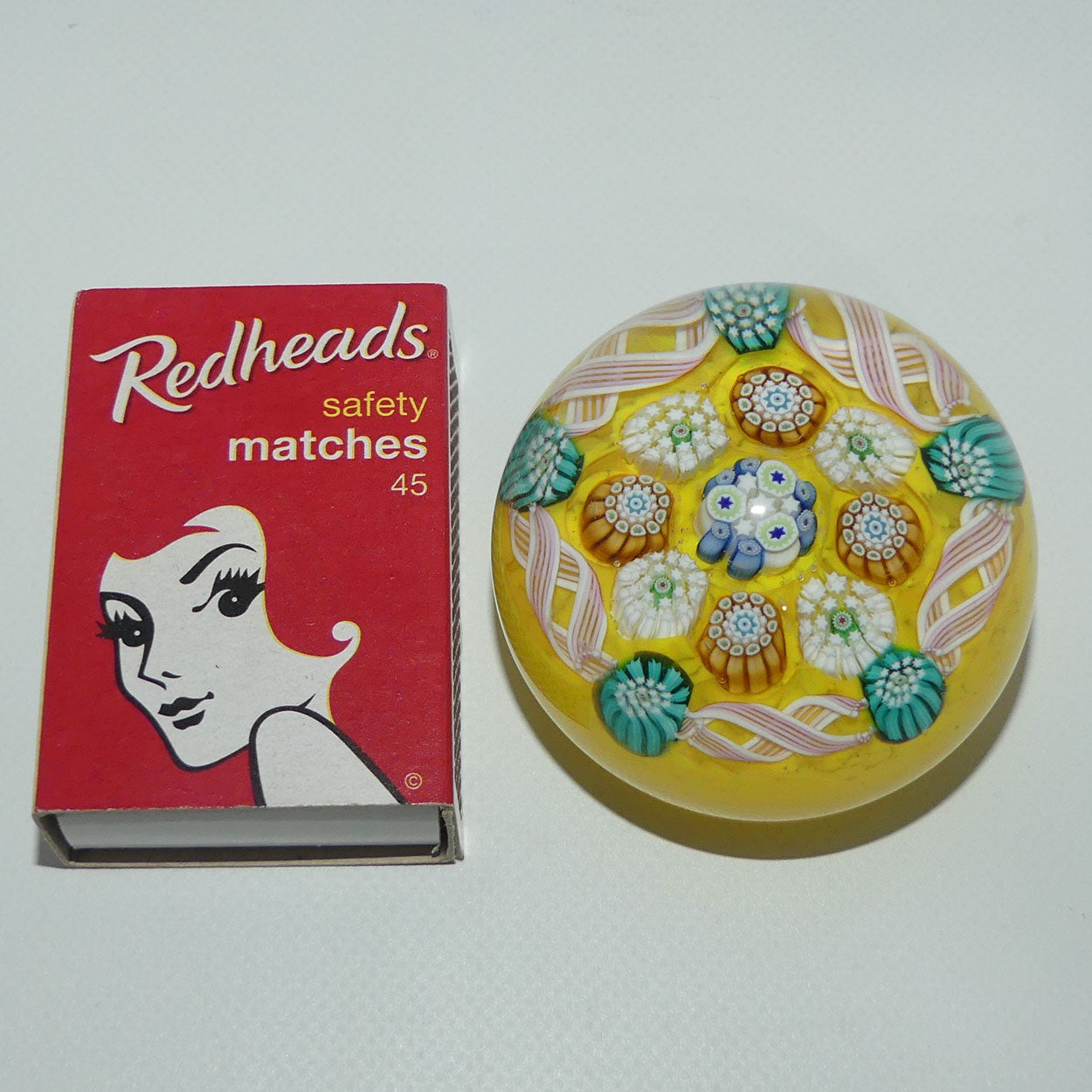 john-deacons-scotland-complex-latticino-garland-miniature-paperweight-yellow