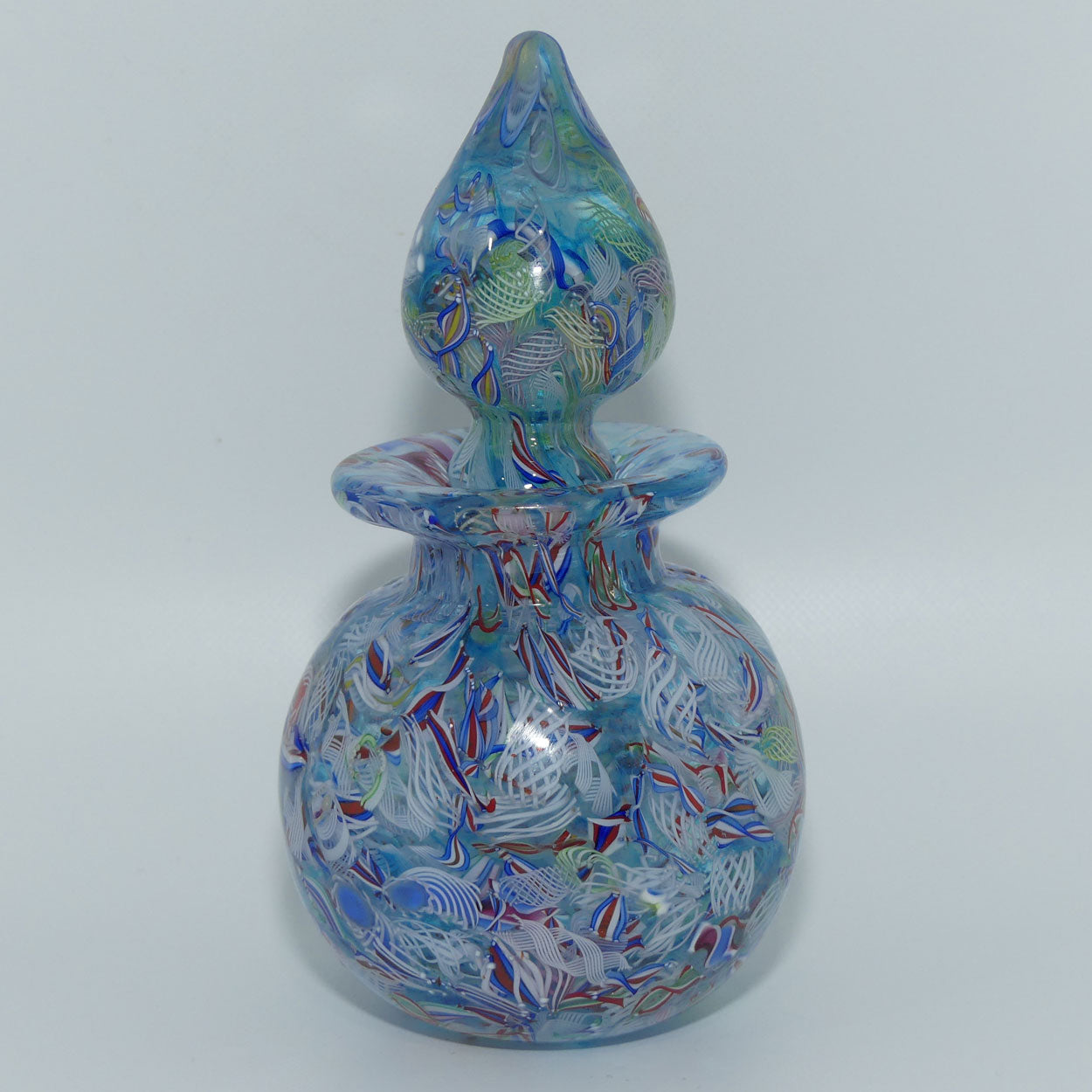 John Deacons Scotland Perfume Bottle Latticino End of Day | Pale Blue