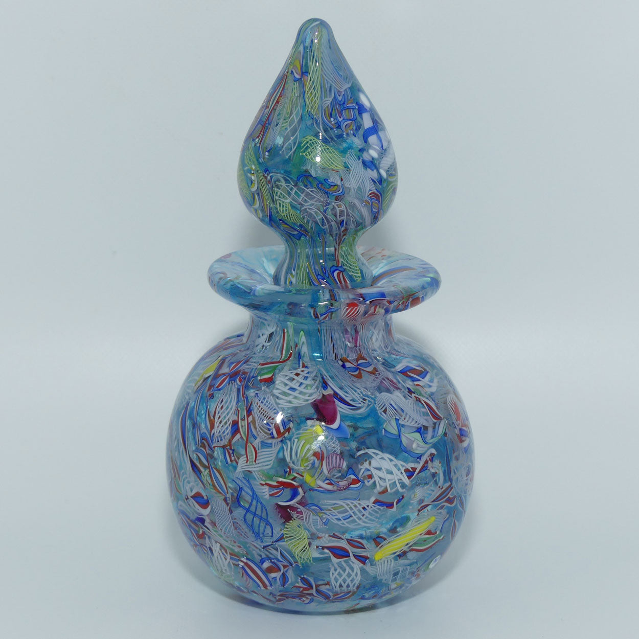 John Deacons Scotland Perfume Bottle Latticino End of Day | Pale Blue