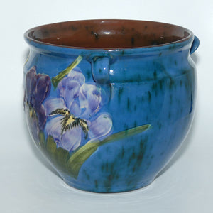 Lemon and Crute Torquay Faience Iris decor tri handle Jardiniere