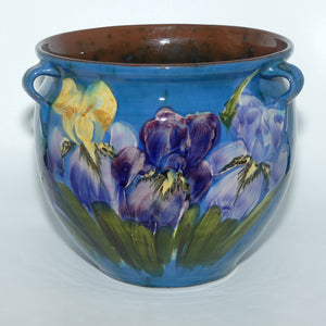 Lemon and Crute Torquay Faience Iris decor tri handle Jardiniere