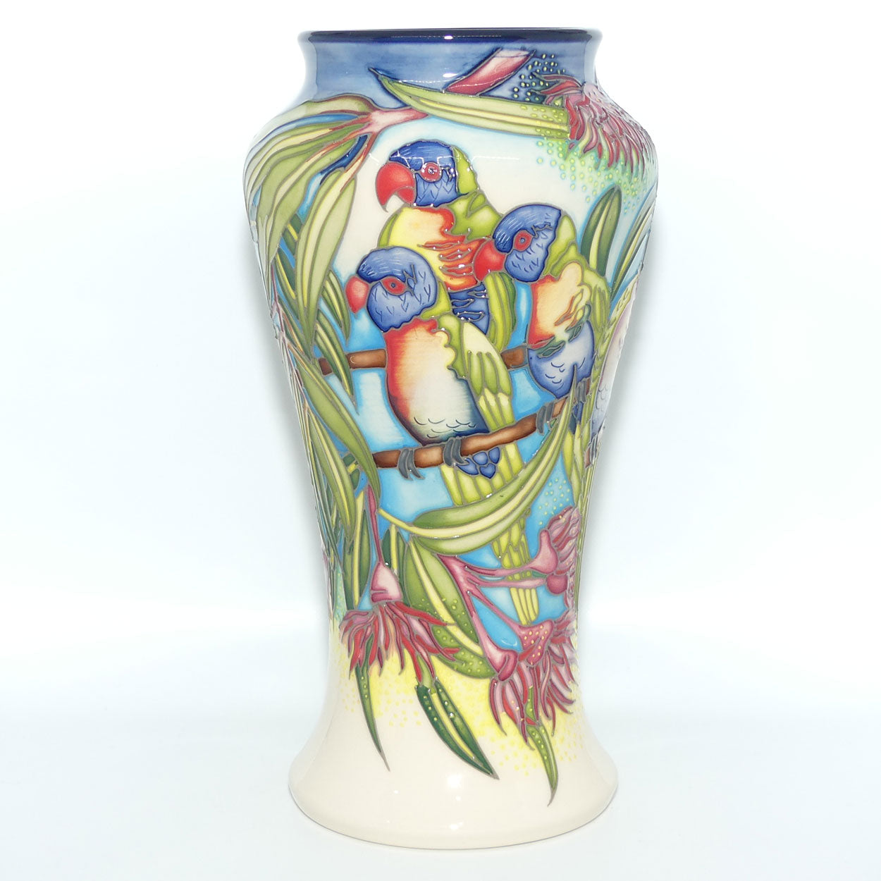 Moorcroft Australian Exclusive Rainbow Lorikeets 95/10 vase Trial
