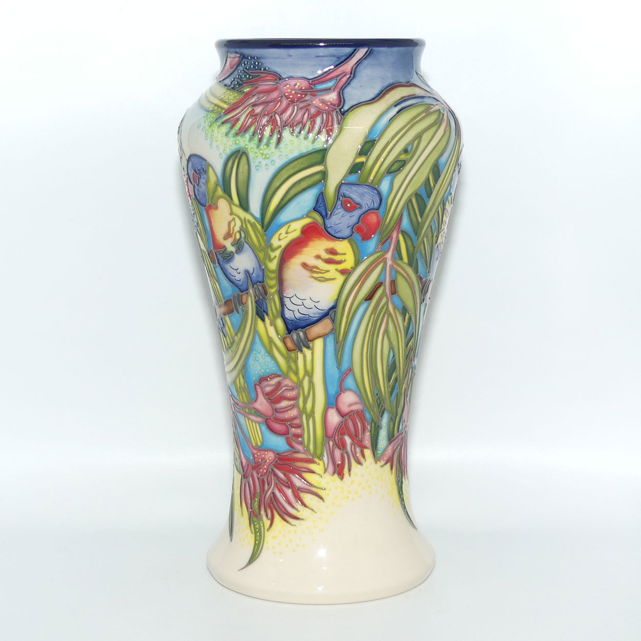 Moorcroft Australian Exclusive Rainbow Lorikeets 95/10 vase Trial