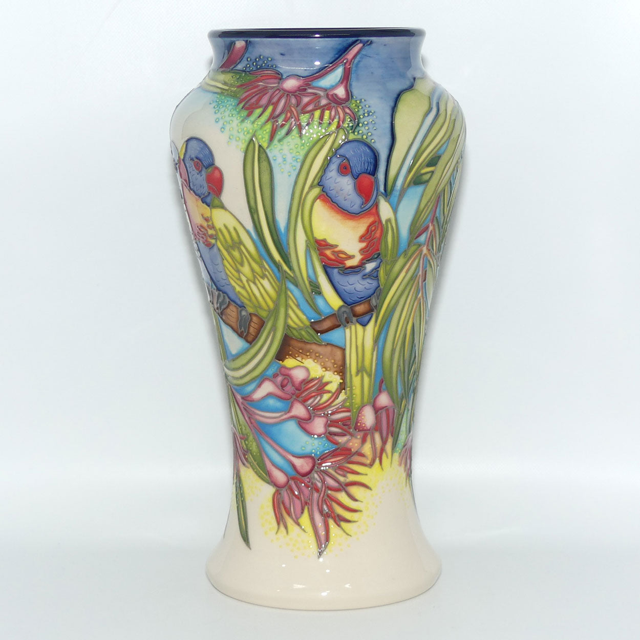 Moorcroft Australian Exclusive Rainbow Lorikeets 95/10 vase Trial
