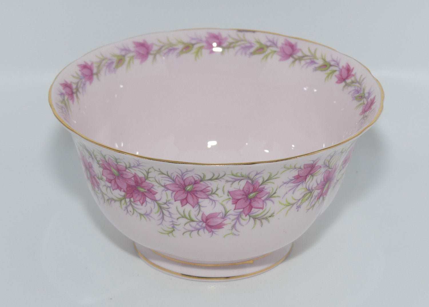 Tuscan Bone China Pretty Pink Love in the Mist sugar bowl