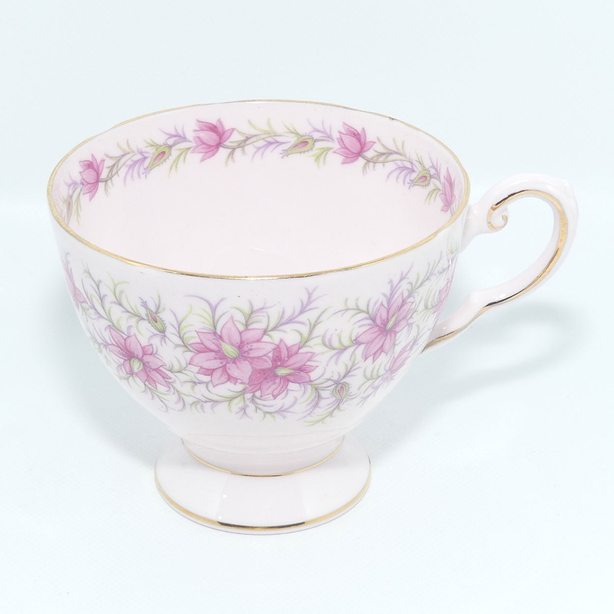 Tuscan Bone China Pretty Pink Love in the Mist trio | Small plate