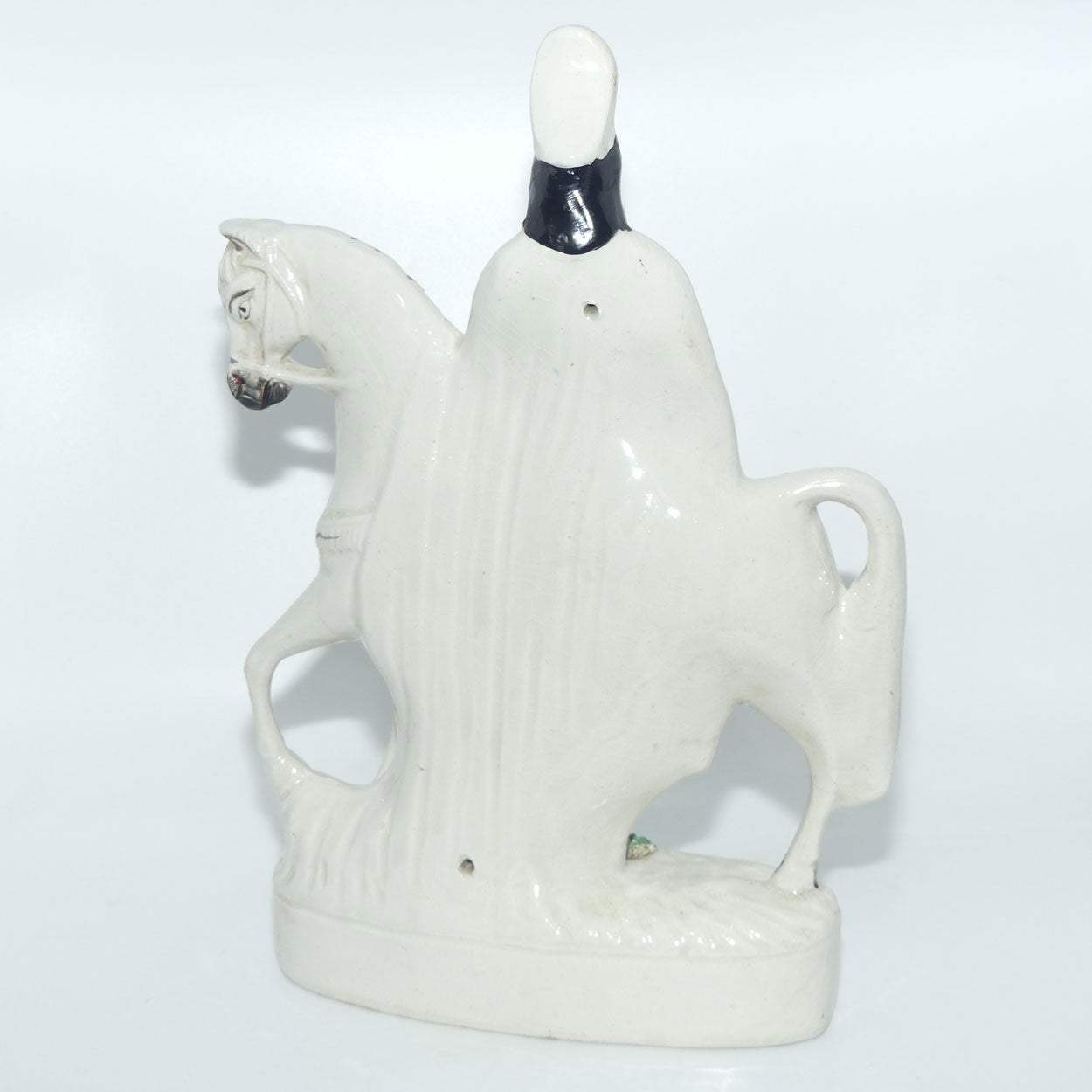 Antique Staffordshire Pottery Man on Horse figure | Large