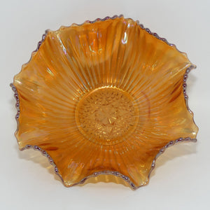 marigold-carnival-glass-ribbed-edge-bowl