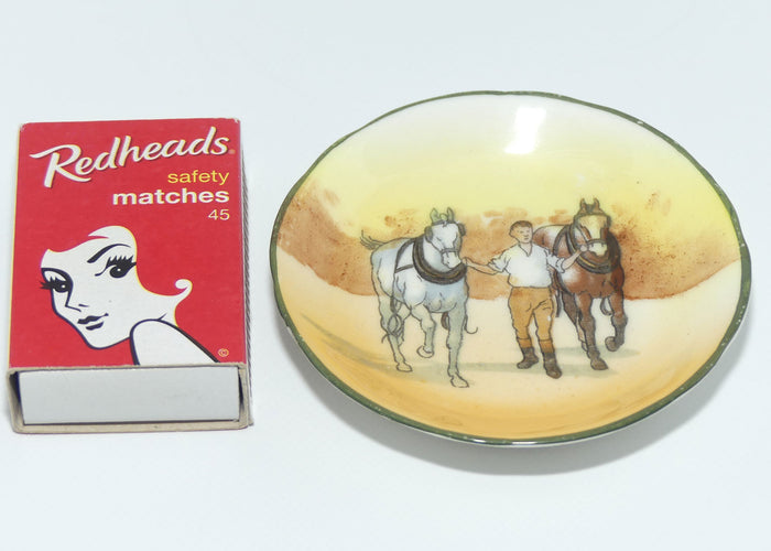 Royal Doulton Coaching Days miniature dish | Rare Scene | Youth bringing Pair of Horses