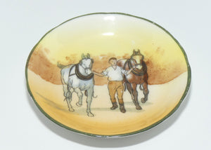 Royal Doulton Coaching Days miniature dish | Rare Scene | Youth bringing Pair of Horses